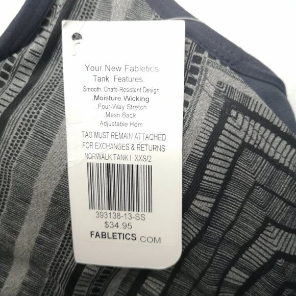 NWT Fabletics Ladies Size XXS Black & Grey Moisture Wicking Norwalk Tank Top - Picture 6 of 10